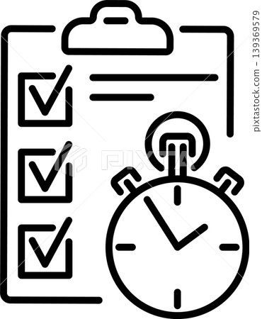 Planning Exam Time Management Line Icon Planning Exam Time Management Line Icon 139369579