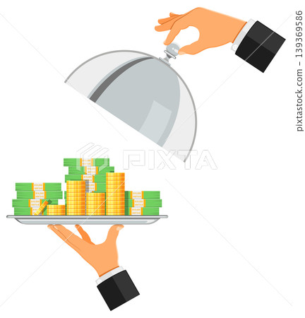money on tray money on tray 139369586