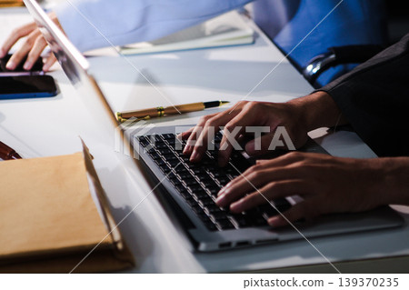 Consultation and conference of professional businesswoman and Male lawyers working and discussion having at law firm in office. Concepts of law, Judge gavel with scales of justice Consultation and conference of professional businesswoman and Male lawyers working and discussion having at law firm in office. Concepts of law, Judge gavel with scales of justice 139370235