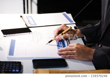 Consultation and conference of professional businesswoman and Male lawyers working and discussion having at law firm in office. Concepts of law, Judge gavel with scales of justice Consultation and conference of professional businesswoman and Male lawyers working and discussion having at law firm in office. Concepts of law, Judge gavel with scales of justice 139370246