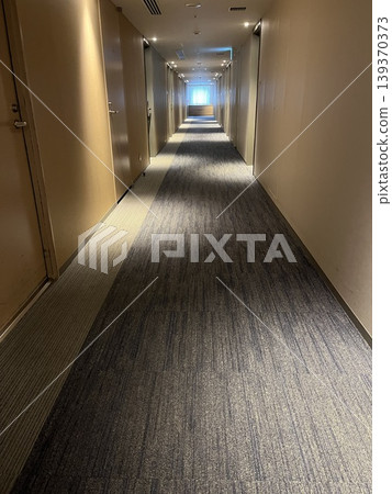 Hotel corridor, tile carpet 139370373