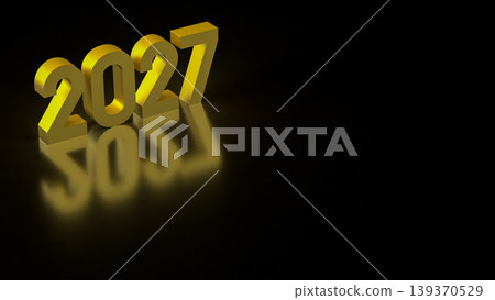Golden 2027 New Year Vision 3d render. Golden 2027 New Year Vision 3d render. 139370529