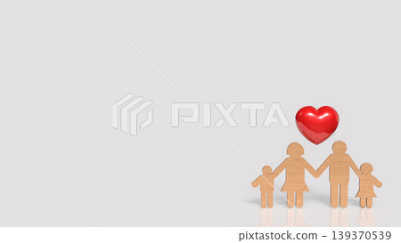 Loving Family Protection Concept 3d render. Loving Family Protection Concept 3d render. 139370539