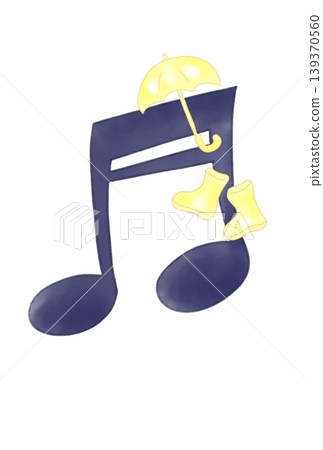 Musical notes with rain gear Musical notes with rain gear 139370560