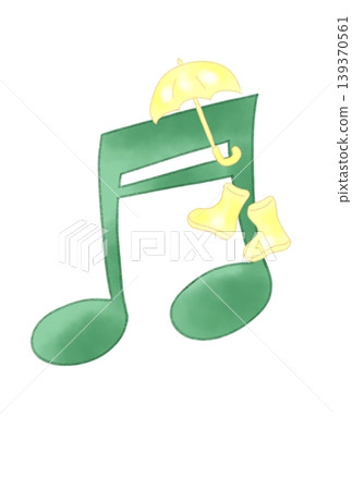 Musical notes with rain gear Musical notes with rain gear 139370561