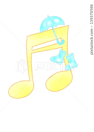 Musical notes with rain gear Musical notes with rain gear 139370566
