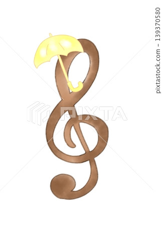 Musical note with umbrella Musical note with umbrella 139370580