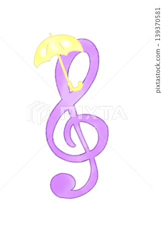 Musical note with umbrella 139370581