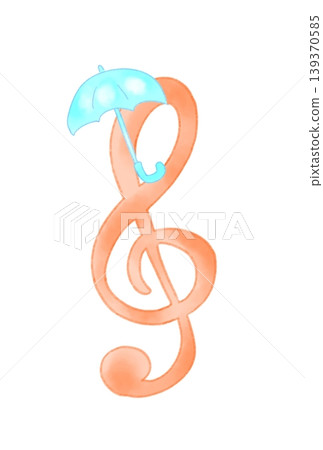 Musical note with umbrella Musical note with umbrella 139370585