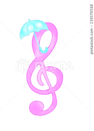 Musical note with umbrella Musical note with umbrella 139370588