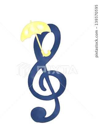 Musical note with umbrella Musical note with umbrella 139370595