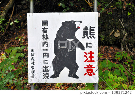 橫川谷也有一個!一個警告人們注意熊出沒的標誌。 橫川谷也有一個!一個警告人們注意熊出沒的標誌。 139371242