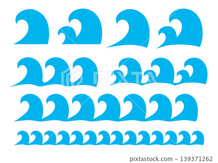 Wave symbol icon set 139371262