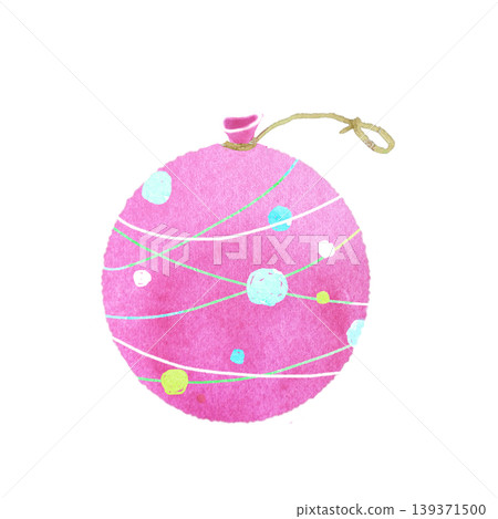 Colorful hand-painted watercolor yo-yo (pink) 139371500
