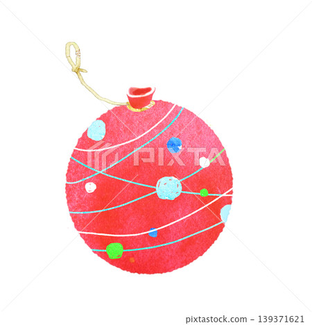 Colorful hand-painted watercolor yo-yo (red) 139371621
