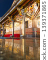 Temple reflection: A water-perfect reflection of the beautiful wooden sculptures and wall paintings of Taiwan's traditional temples. 139371865