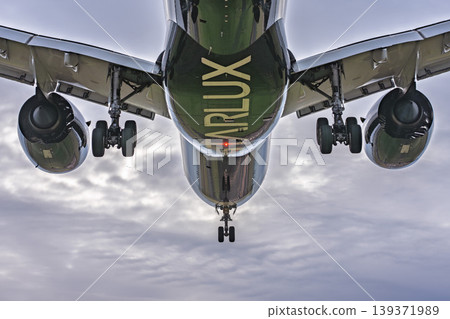 黃昏時分的仙台機場,飛機降落,宮城縣名取市 黃昏時分的仙台機場,飛機降落,宮城縣名取市 139371989