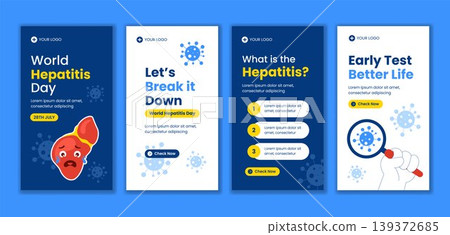 Flat Cartoon Hand Drawn Social Media Story World Hepatitis Day Background Template Flat Cartoon Hand Drawn Social Media Story World Hepatitis Day Background Template 139372685