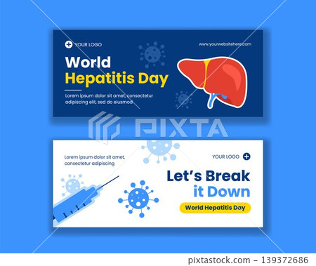 Social Media Banner Flat Cartoon Hand Drawn World Hepatitis Day Background Illustration Social Media Banner Flat Cartoon Hand Drawn World Hepatitis Day Background Illustration 139372686