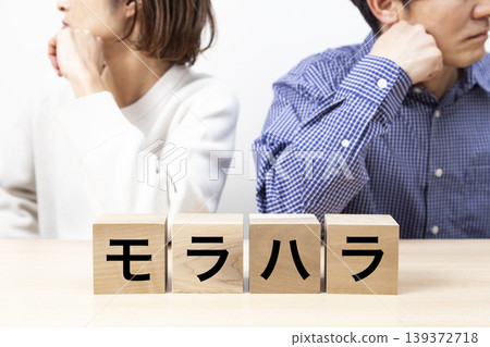 A couple arguing over a sign that reads "emotional abuse." A couple arguing over a sign that reads "emotional abuse." 139372718