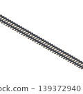 An isometric projection illustration of a railway line. It's a three-dimensional object with outlines. 139372940