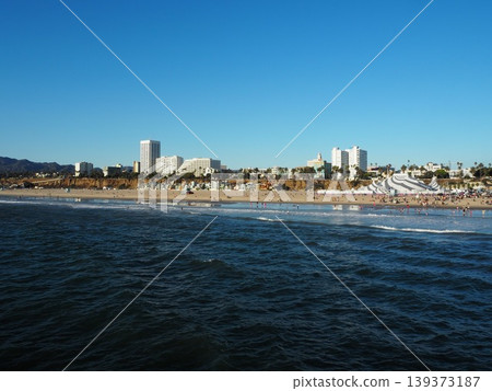 Santa Monica Pier and the blue ocean of the Pacific Ocean | Los Angeles, California 139373187