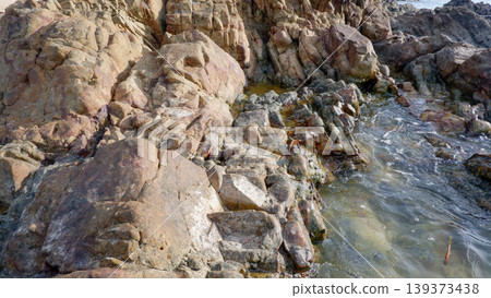 Detailed Texture of Coastal Rocks and Sea Water Detailed Texture of Coastal Rocks and Sea Water 139373438