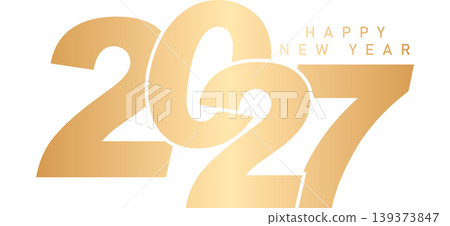 Happy New Year 2027 Golden text with stars and firework design Happy New Year 2027 Golden text with stars and firework design 139373847