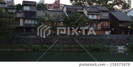 A quiet river and an old teahouse district 139373979