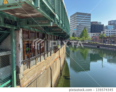 The soft spring light filtering through Yokohama's canals and the historical scenery beneath the elevated railway tracks. April 20, 2026, Yokohama City, Sunday The soft spring light filtering through Yokohama's canals and the historical scenery beneath the elevated railway tracks. April 20, 2026, Yokohama City, Sunday 139374345
