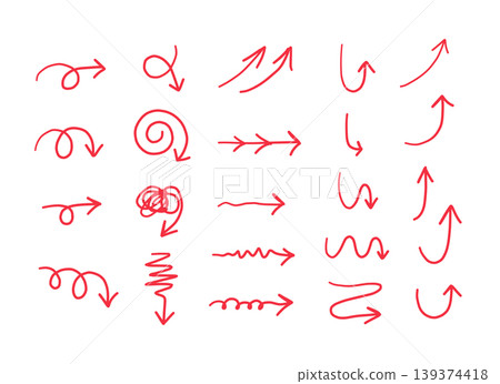 Simple hand-drawn arrow illustration set Simple hand-drawn arrow illustration set 139374418