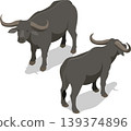 Isometric livestock buffalo stock illustration 139374896