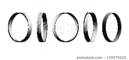 Pixel hoop shape collection. Bitmap 3D round form set. Dither circle element pack for graphic design, banner, poster, leaflet. Rasterized effect halftone orb pack. Vector Y2K geometric bundle Pixel hoop shape collection. Bitmap 3D round form set. Dither circle element pack for graphic design, banner, poster, leaflet. Rasterized effect halftone orb pack. Vector Y2K geometric bundle 139375028