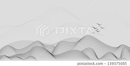 New Chinese and Japanese style landscape architecture illustration with traditional aesthetic art imagery New Chinese and Japanese style landscape architecture illustration with traditional aesthetic art imagery 139375085