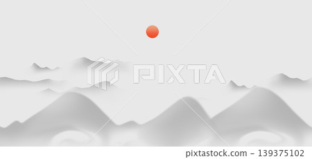 New Chinese and Japanese style landscape architecture illustration with traditional aesthetic art imagery New Chinese and Japanese style landscape architecture illustration with traditional aesthetic art imagery 139375102