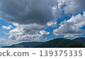 許多白雲飄過湛藍的夏日天空，山巒披上了綠色的外衣。 139375335