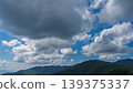 許多白雲飄過湛藍的夏日天空，山巒披上了綠色的外衣。 139375337