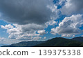 許多白雲飄過湛藍的夏日天空，山巒披上了綠色的外衣。 139375338