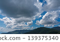 許多白雲飄過湛藍的夏日天空，山巒披上了綠色的外衣。 139375340