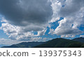 許多白雲飄過湛藍的夏日天空，山巒披上了綠色的外衣。 139375343