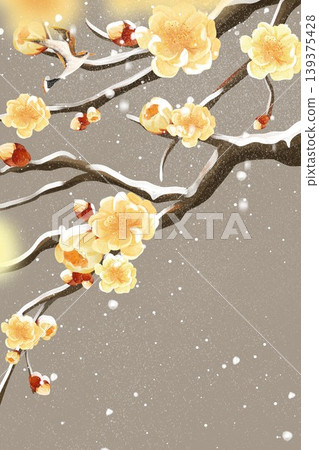 Dreamy botanical flower oil painting illustration 139375428