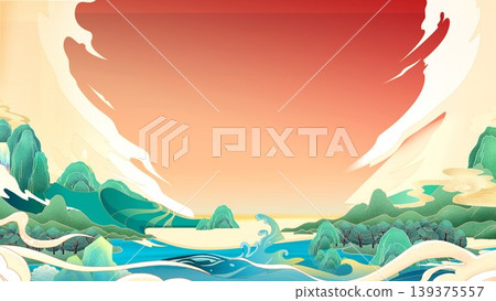 Chinese trendy style Oriental aesthetic illustration Chinese trendy style Oriental aesthetic illustration 139375557