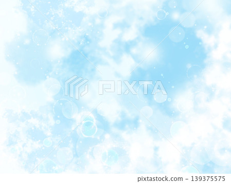 Abstract background material featuring a refreshing summer blue sky and shimmering bokeh effect. Abstract background material featuring a refreshing summer blue sky and shimmering bokeh effect. 139375575
