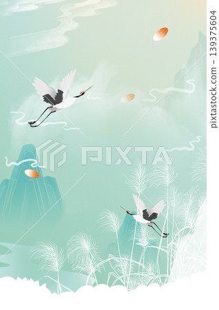 Chinese trendy style Oriental aesthetic illustration 139375604