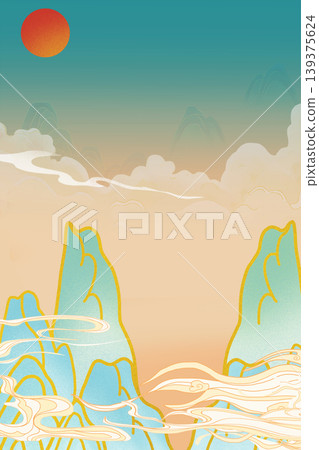 Chinese trendy style Oriental aesthetic illustration Chinese trendy style Oriental aesthetic illustration 139375624