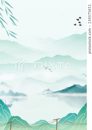 Chinese trendy style Oriental aesthetic illustration Chinese trendy style Oriental aesthetic illustration 139375651