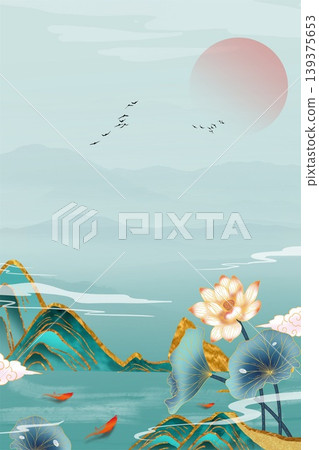 Chinese trendy style Oriental aesthetic illustration Chinese trendy style Oriental aesthetic illustration 139375653