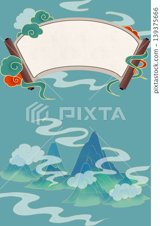 Chinese trendy style Oriental aesthetic illustration 139375666