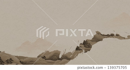 Chinese trendy style Oriental aesthetic illustration 139375705