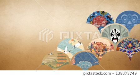 Chinese trendy style Oriental aesthetic illustration 139375749